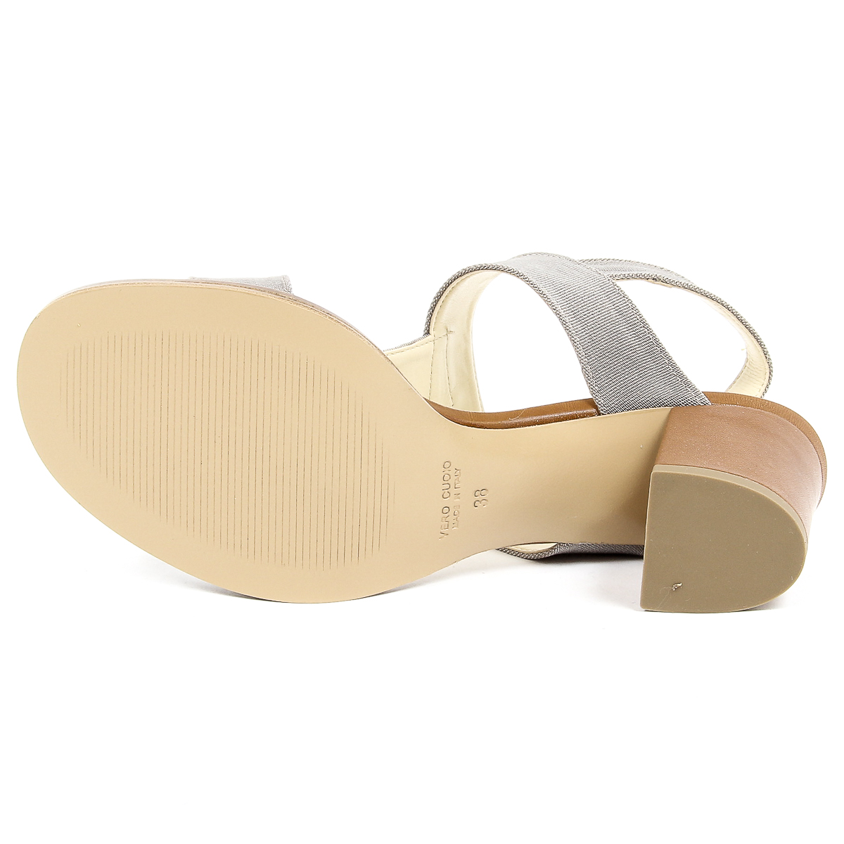 V 1969 Italia Sandalia para mujer Taupe PERLA