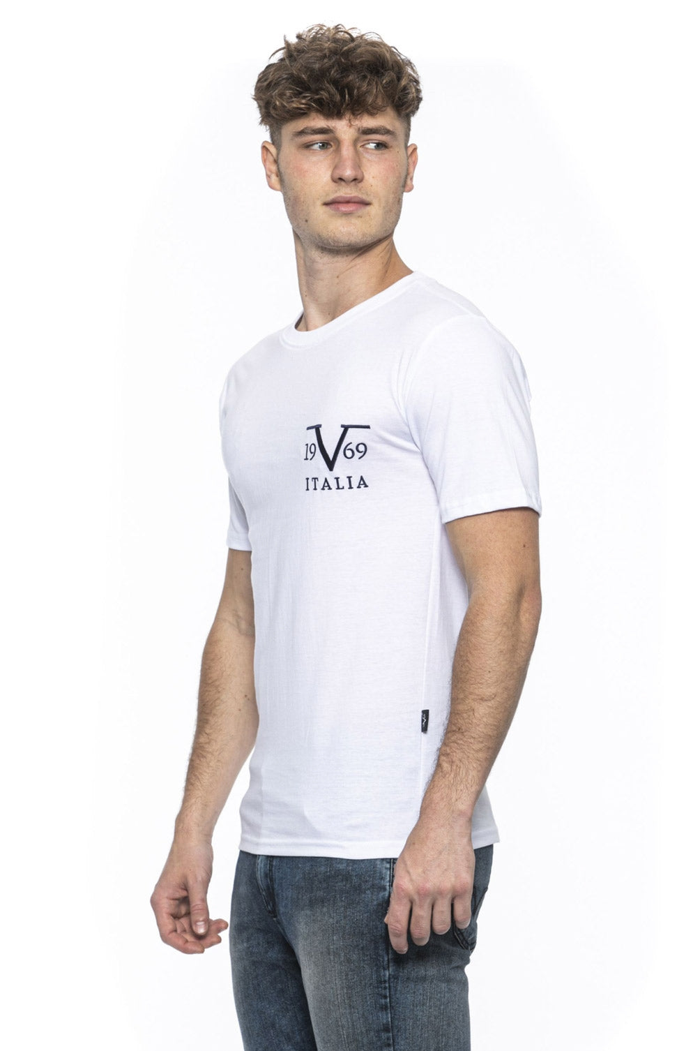 Camiseta Italia 19V69 para hombre blanca TROY WHITE