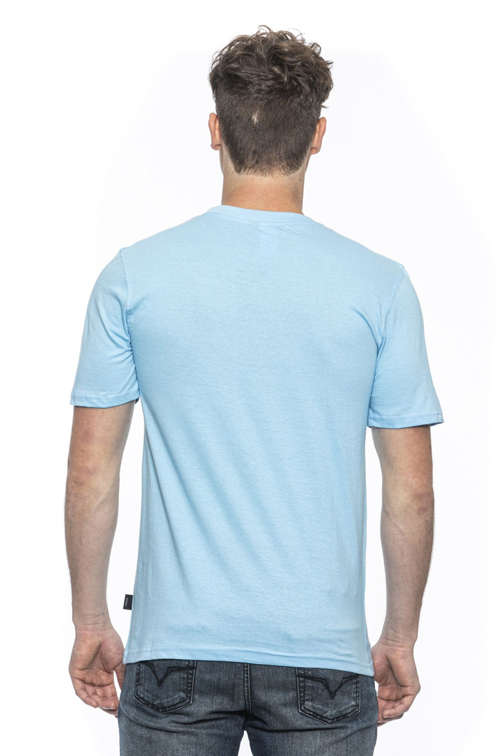 19V69 Italia Camiseta para hombre Azul RAYAN AZUL CLARO