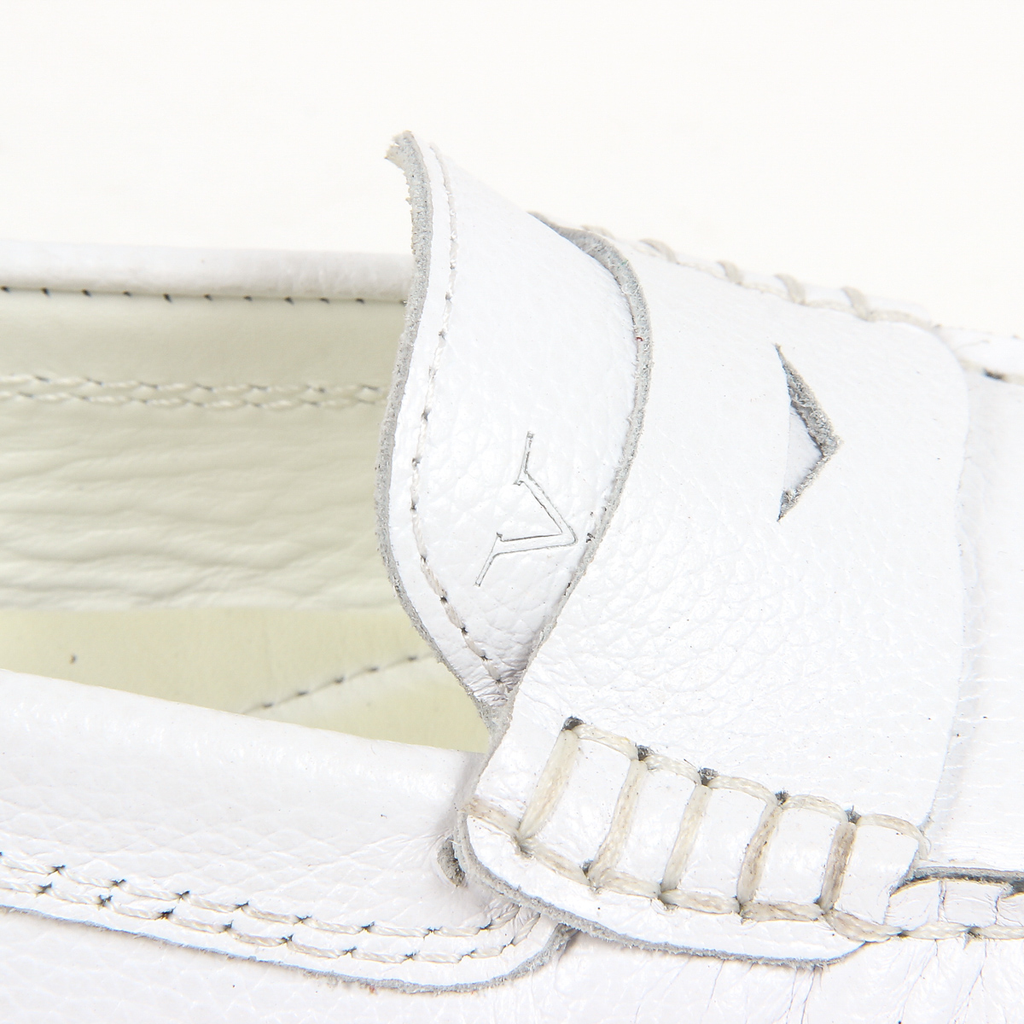 Mocasines V 1969 Italia para mujer, color blanco, AMALFI