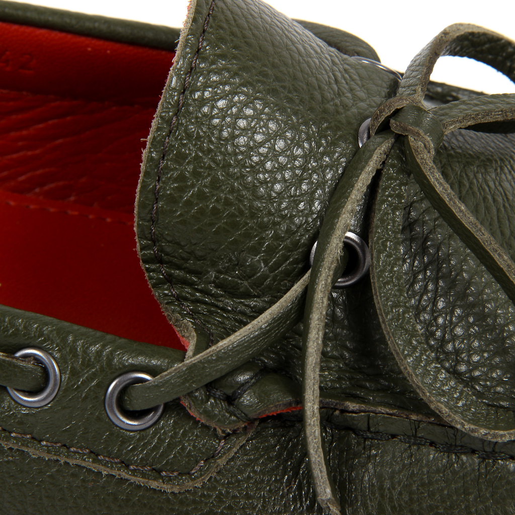 Mocasines V 1969 Italia para hombre, color verde ADAM