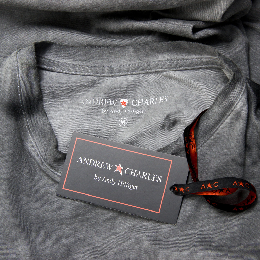 Camiseta Andrew Charles para hombre, manga corta, cuello redondo, gris claro, KARITA