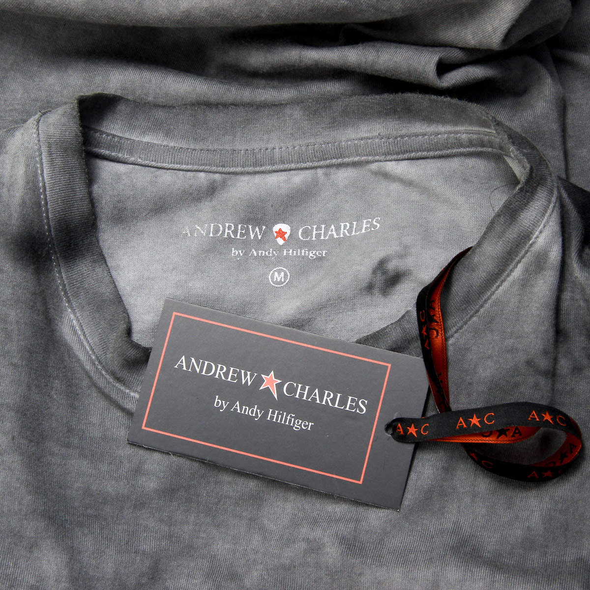 Camiseta Andrew Charles para hombre, manga corta, cuello redondo, gris claro, KARITA