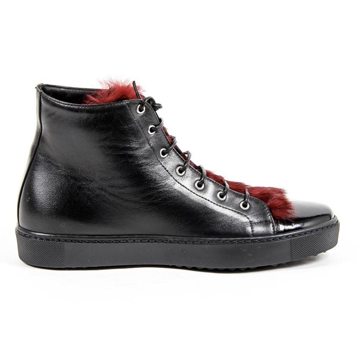 V 1969 Italia Zapatillas altas para mujer 312070 NAPPA NERO/VERNICE NERO