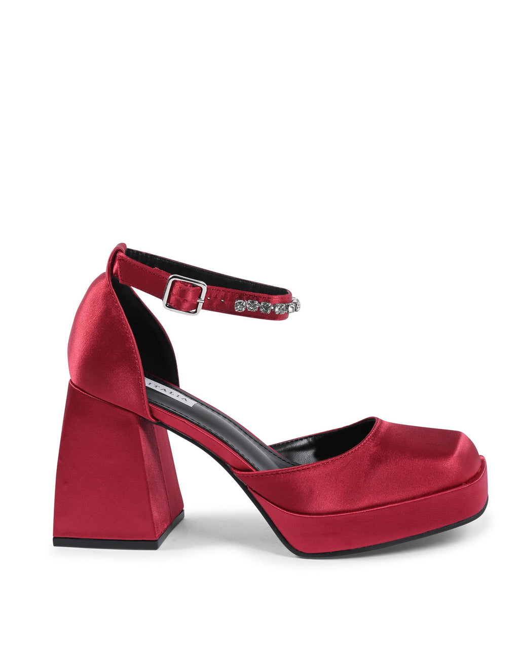 19V69 Italia - Zapatos de salón con tira al tobillo para mujer, color Burdeos J010 BURDEOS