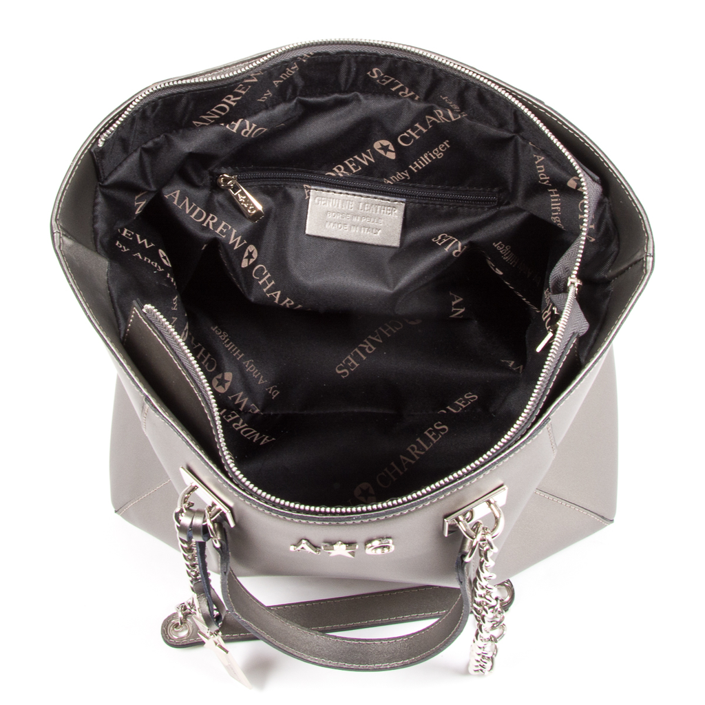 Andrew Charles Womens Handbag Silver KEY