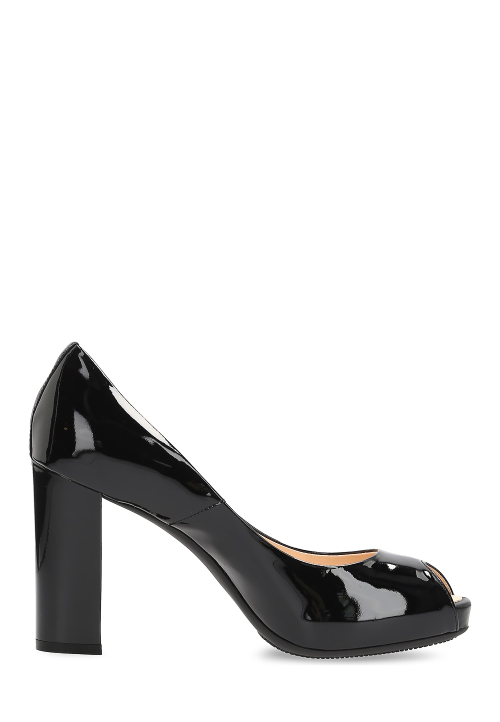Zapatos de salón Hogan para mujer con punta abierta, negros, HXW2040G990OOW0B999