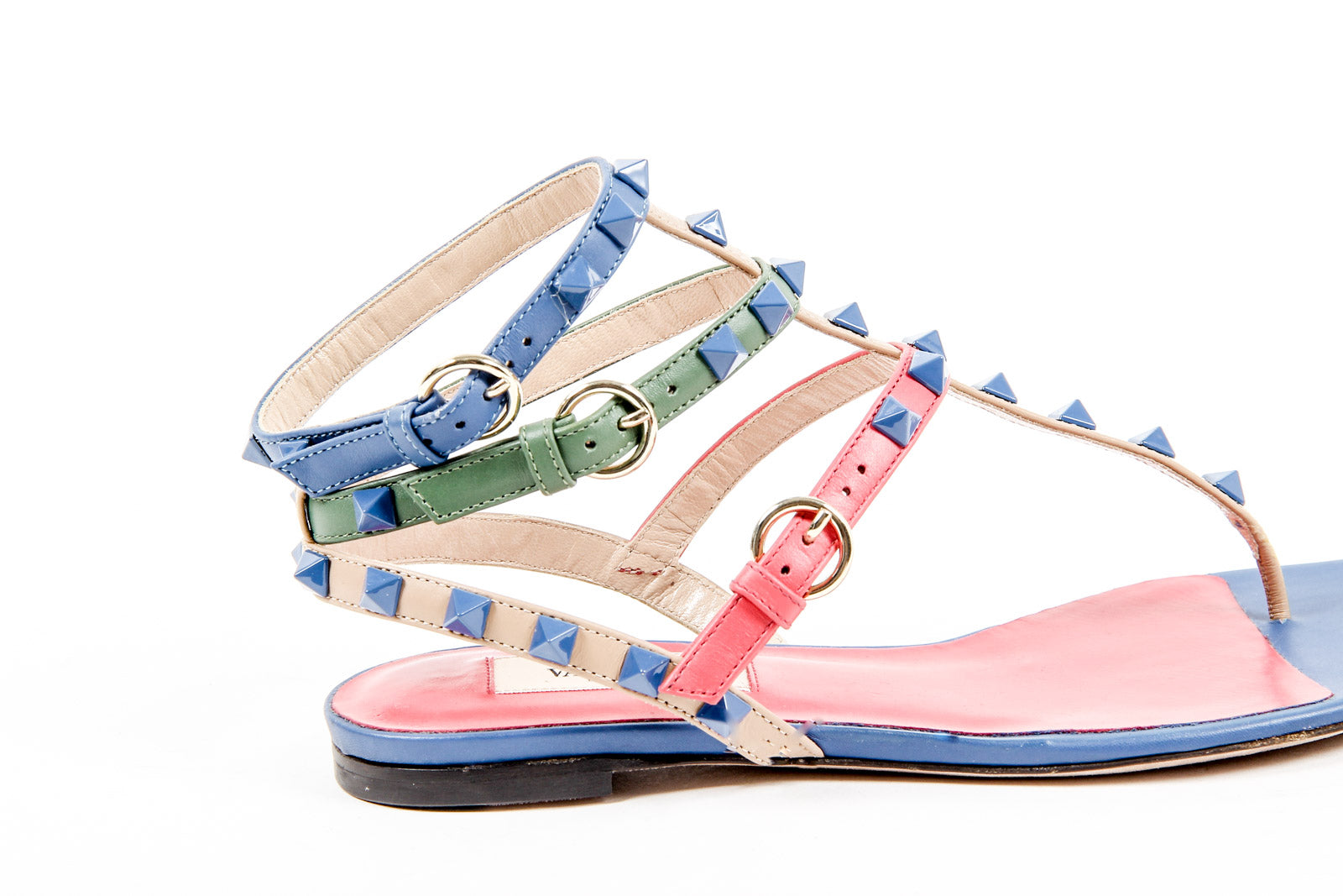 Sandalias planas con tira al tobillo para mujer Valentino KW2S0812 VHE S64