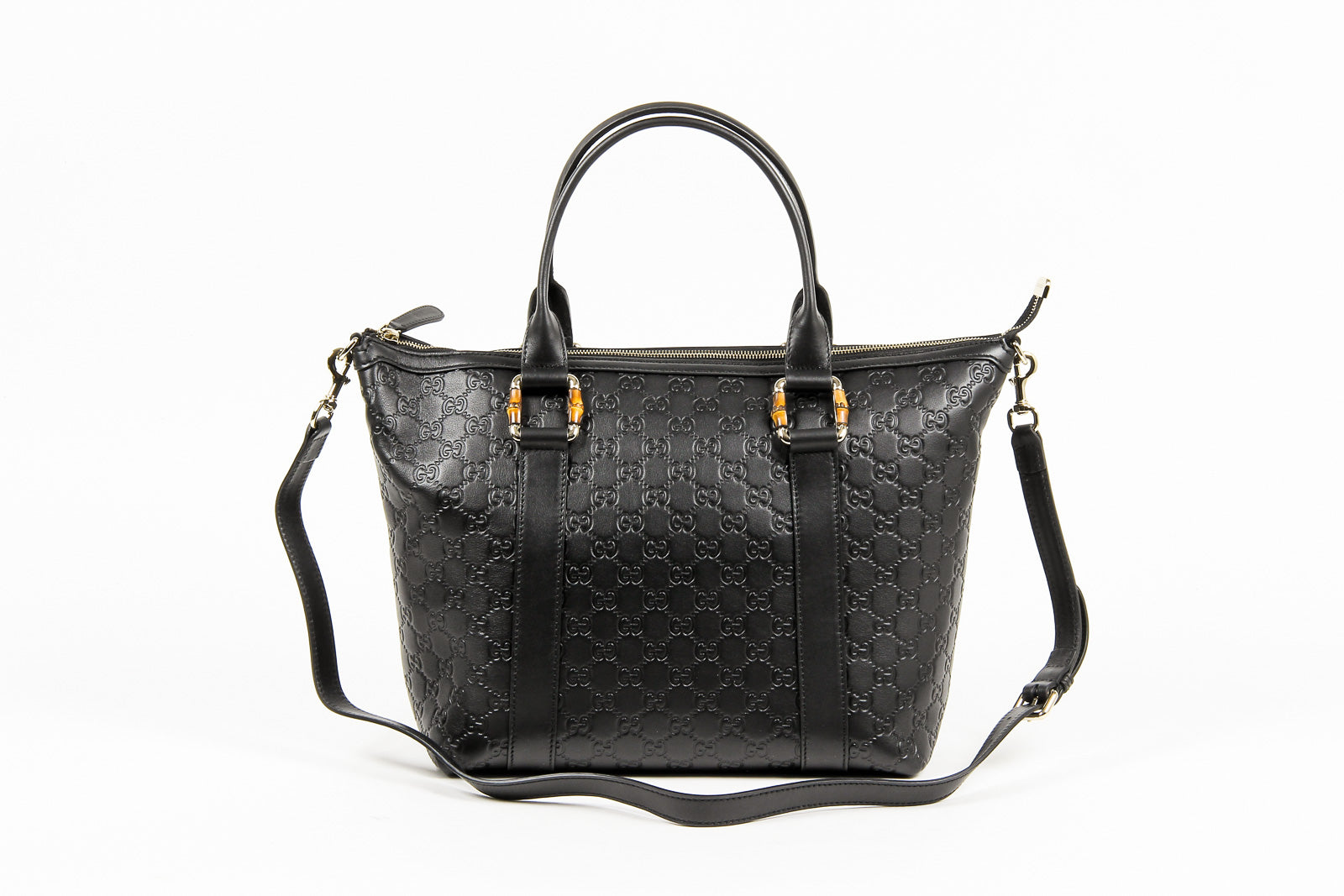 Bolso de mano Gucci de piel de bambú con GG Guccissima para mujer