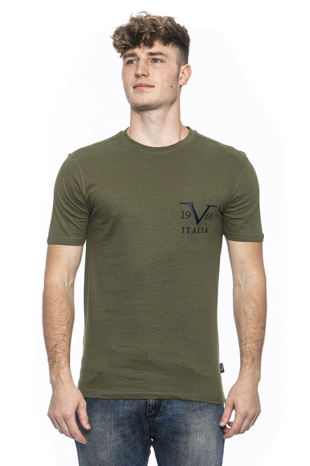 Camiseta Italia para hombre 19V69 Verde TROY OLIVE