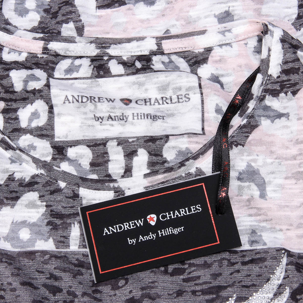 Andrew Charles Womens T-shirt Short Sleeves Round Neck Pink MAYA