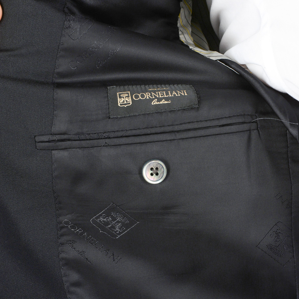 Traje Corneliani para hombre, manga larga, gris oscuro, talla Super 130