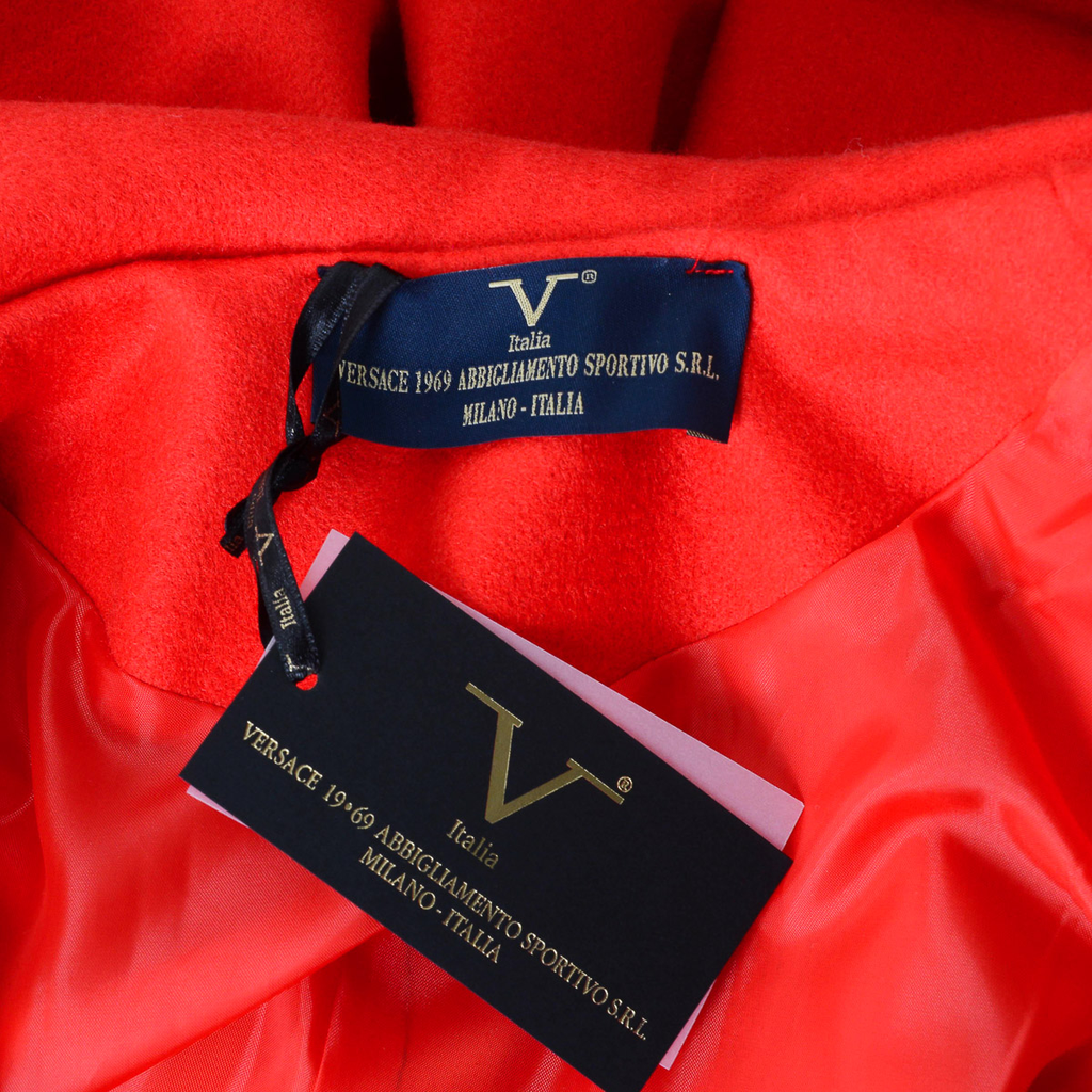 V 1969 Italia Chaqueta de mujer de manga larga roja LUCY