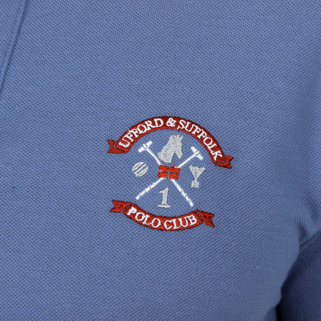 Polo Ufford & Suffolk Polo Club para hombre, manga corta, azul claro, DAGO