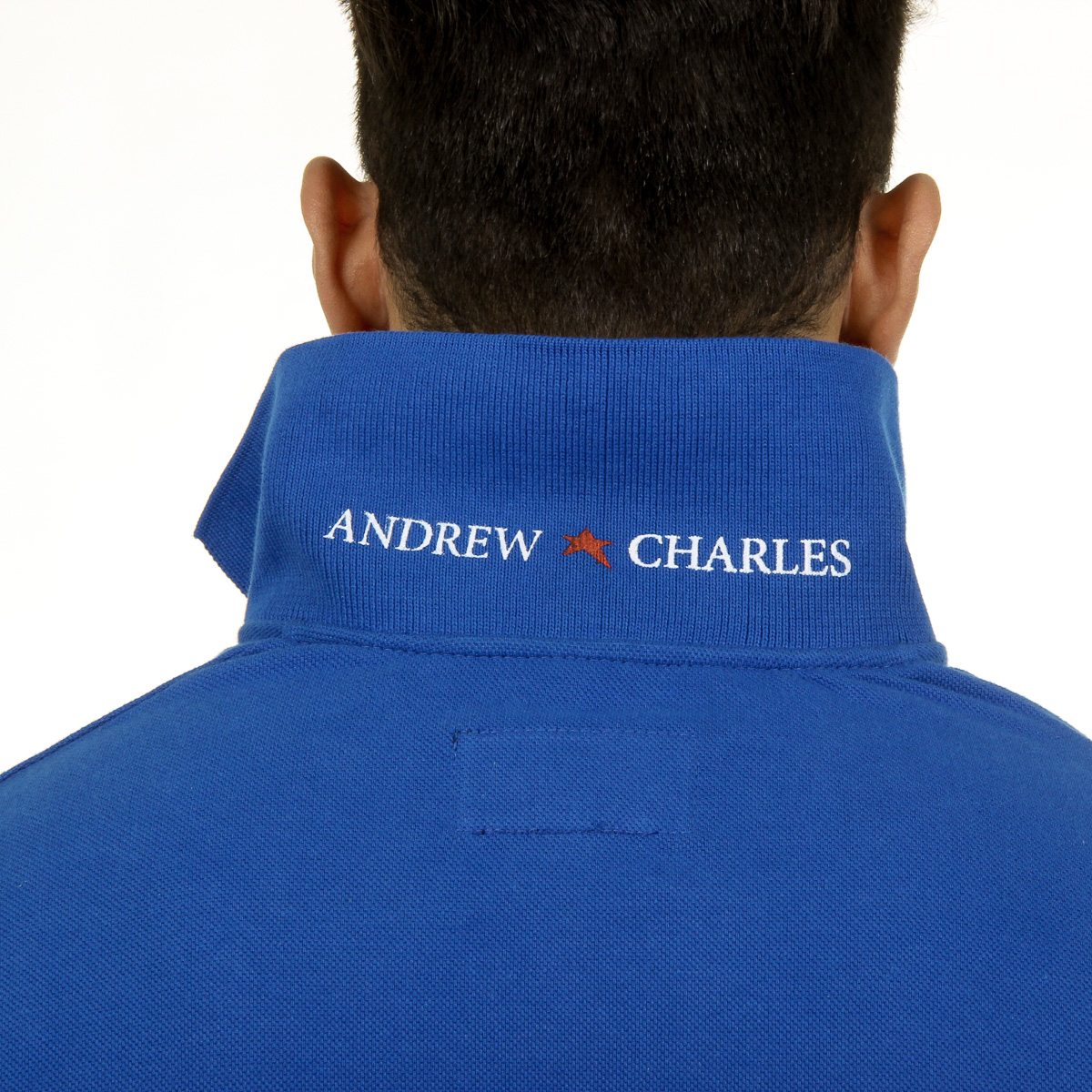 Polo Andrew Charles de manga corta para hombre azul SEFU