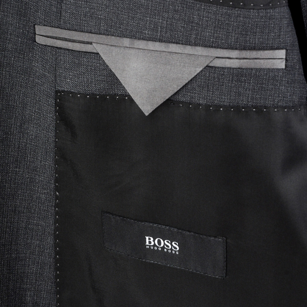 Traje Hugo Boss para hombre gris oscuro, ¡UNA GRAN GENIO!