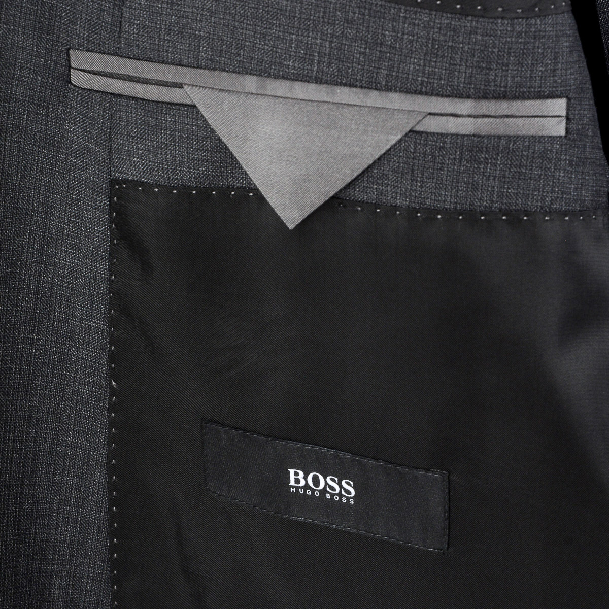 Traje Hugo Boss para hombre gris oscuro, ¡UNA GRAN GENIO!