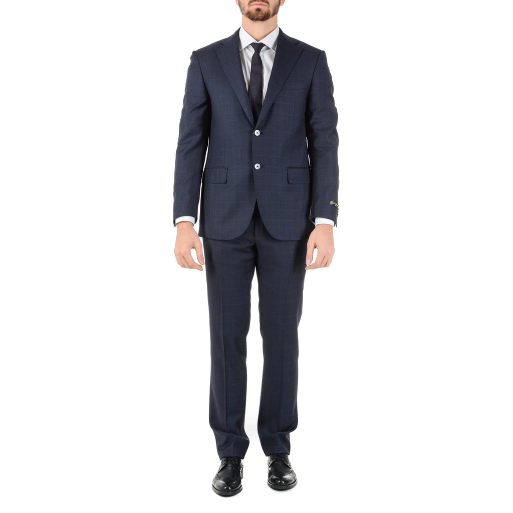 Corneliani Mens Suit Long Sleeves Dark Blue Super 110's