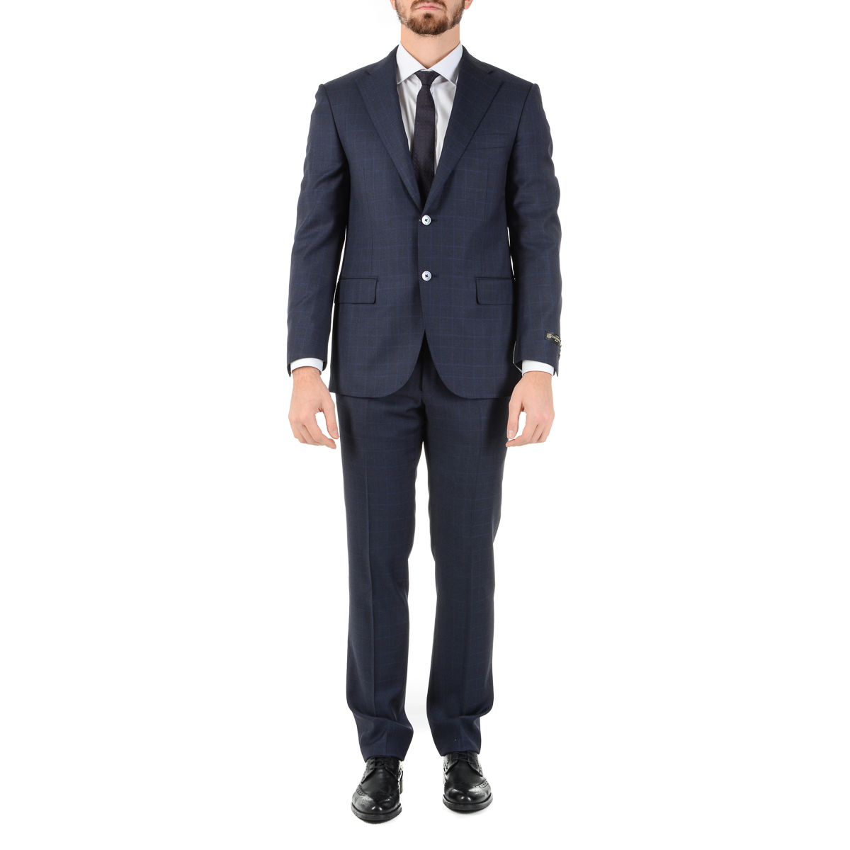 Corneliani Mens Suit Long Sleeves Dark Blue Super 110's