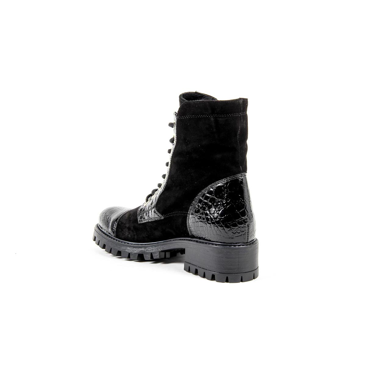 Bota Corta Mujer V 1969 Italia B1476 CAMOSCIO COCCO NERO