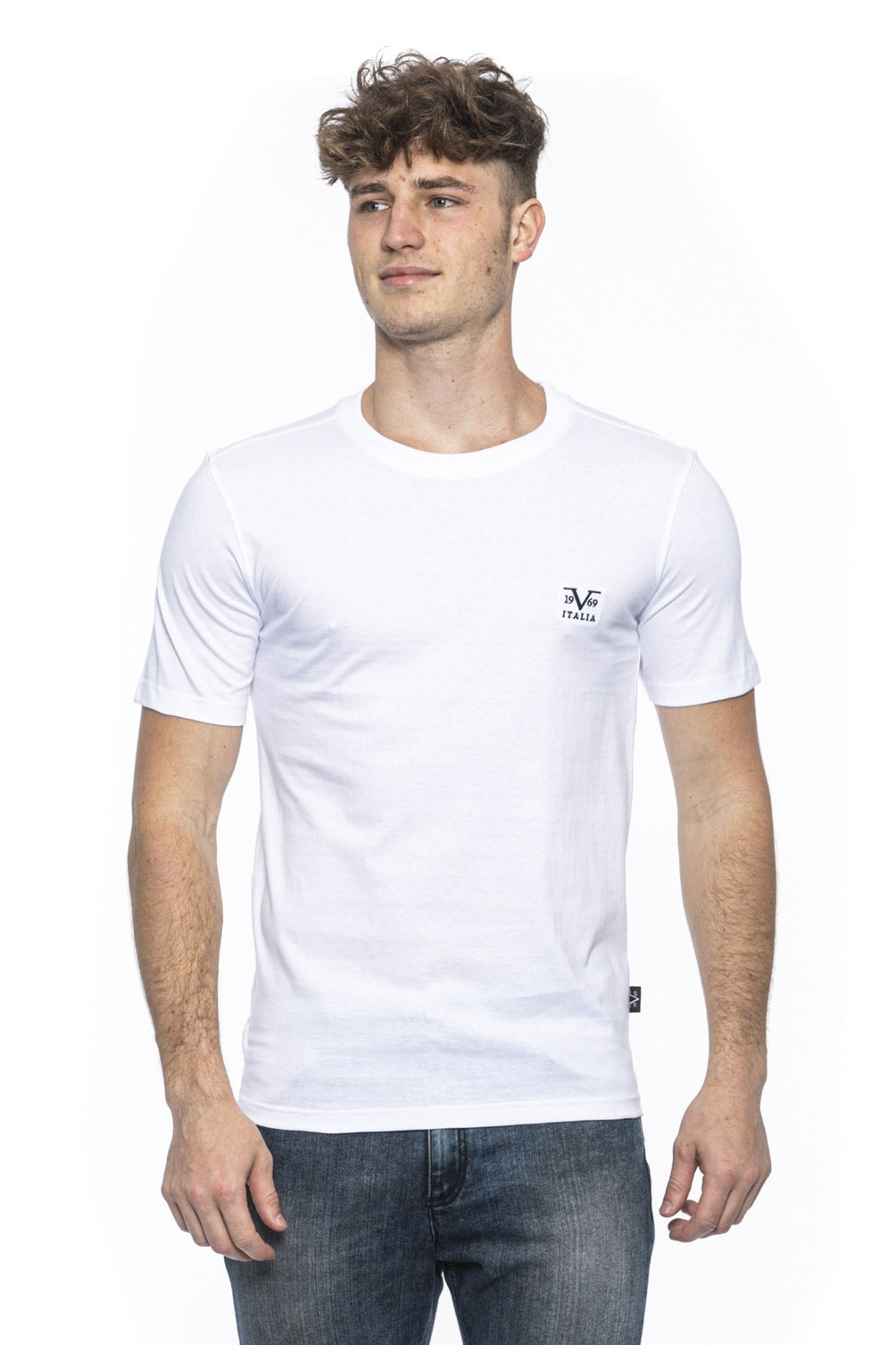 Camiseta blanca para hombre 19V69 Italia ERIC WHITE