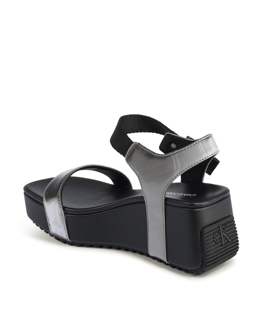 Calvin Klein - Sandalias de cuña para mujer, color negro, YW0YW013660GN