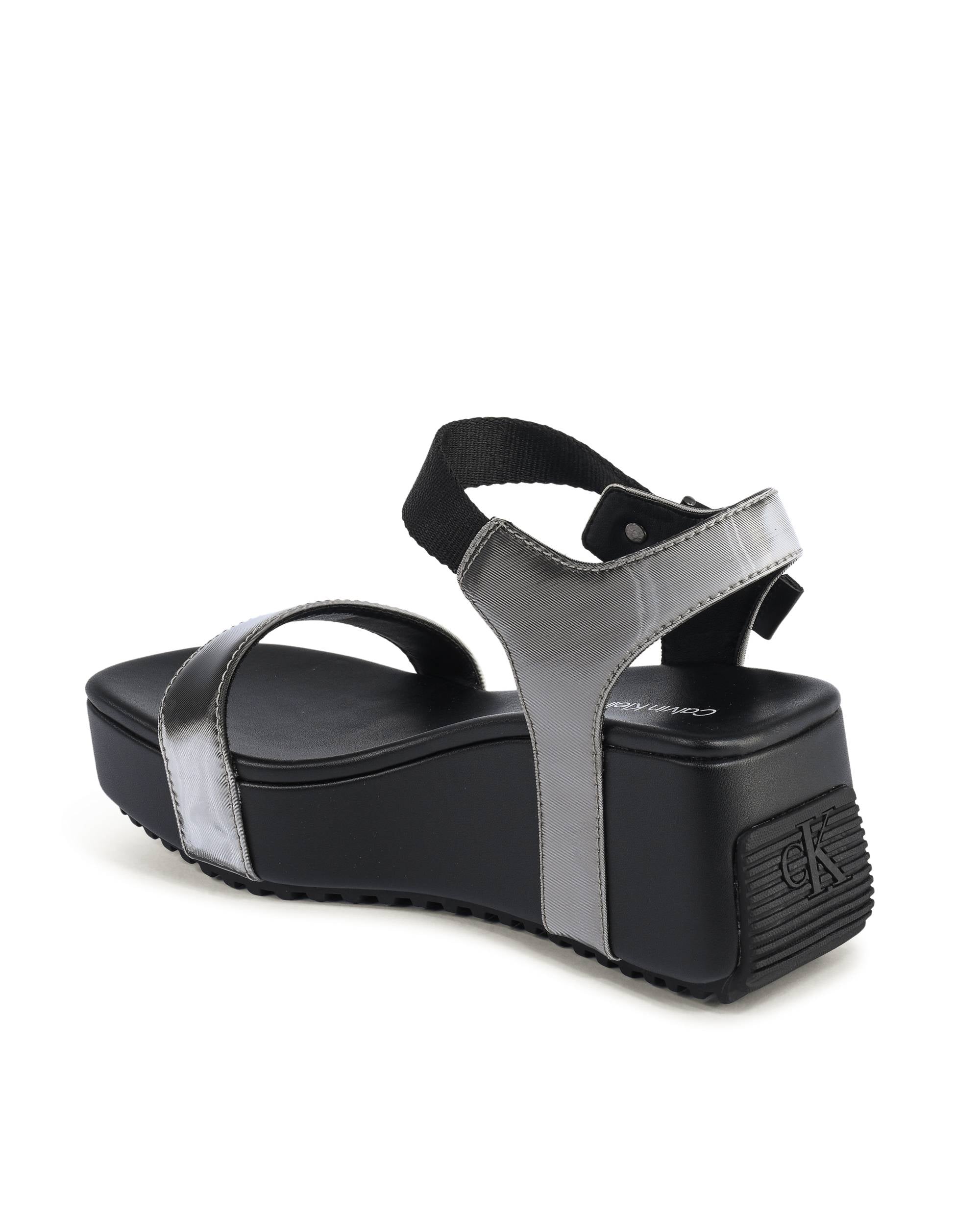 Calvin Klein - Sandalias de cuña para mujer, color negro, YW0YW013660GN