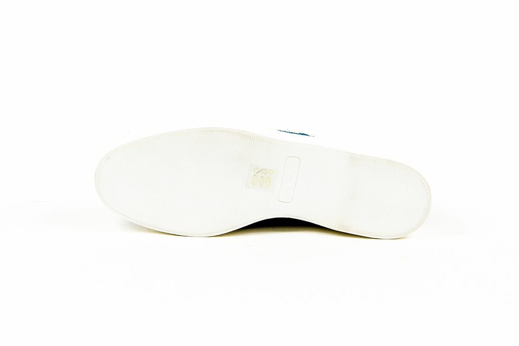 Robert Clergerie Paris Zapatilla para mujer POCO PAILLE BLEU DBL POUDRE