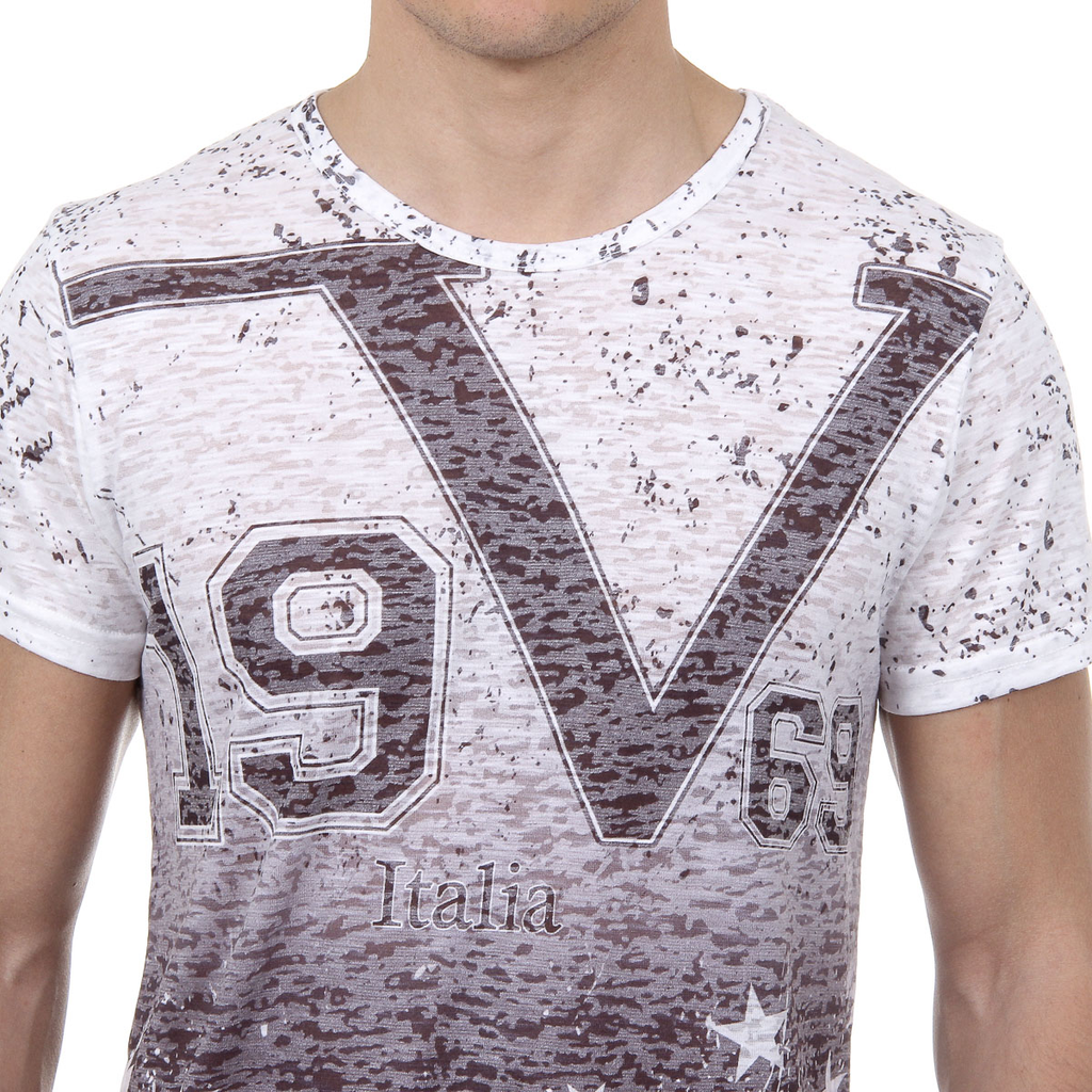 V 1969 Italia Mens T-shirt Short Sleeves Round Neck Multicolor DAVID