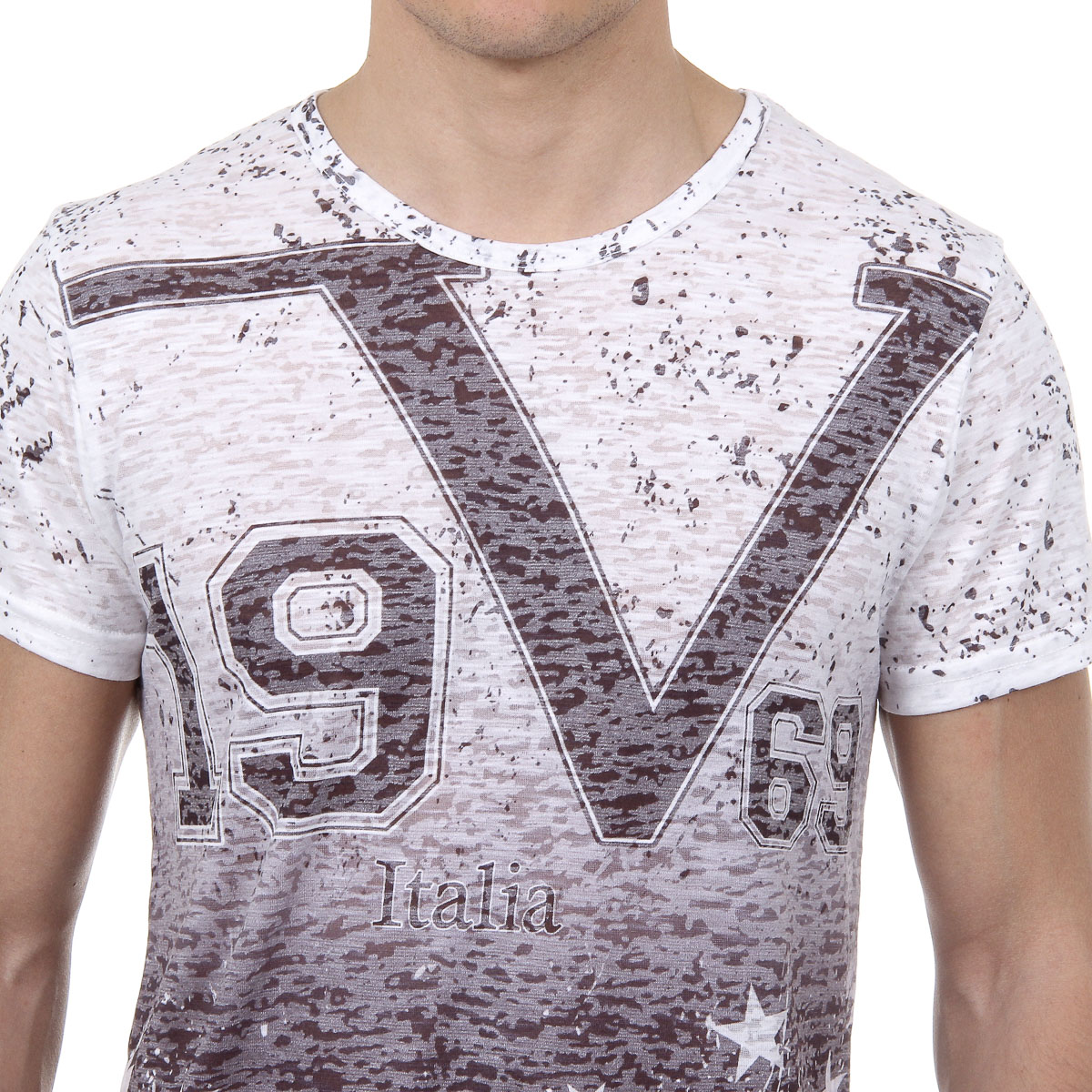 V 1969 Italia Mens T-shirt Short Sleeves Round Neck Multicolor DAVID