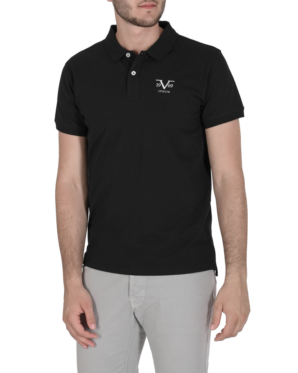 19V69 Italia Polo para hombre VSC1MPL01 NEGRO