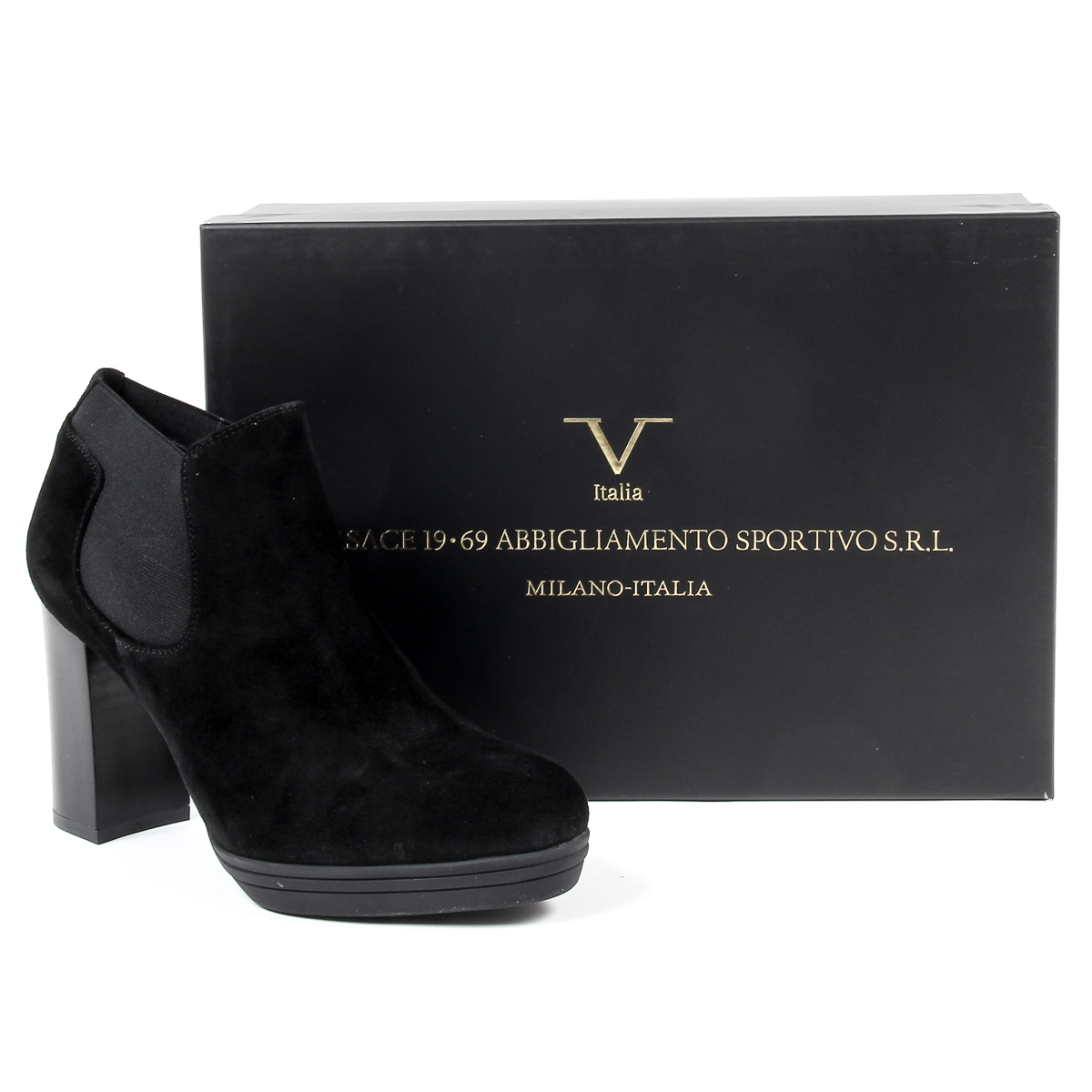 V 1969 Italia - Botines de tacón para mujer, color negro, GRACY