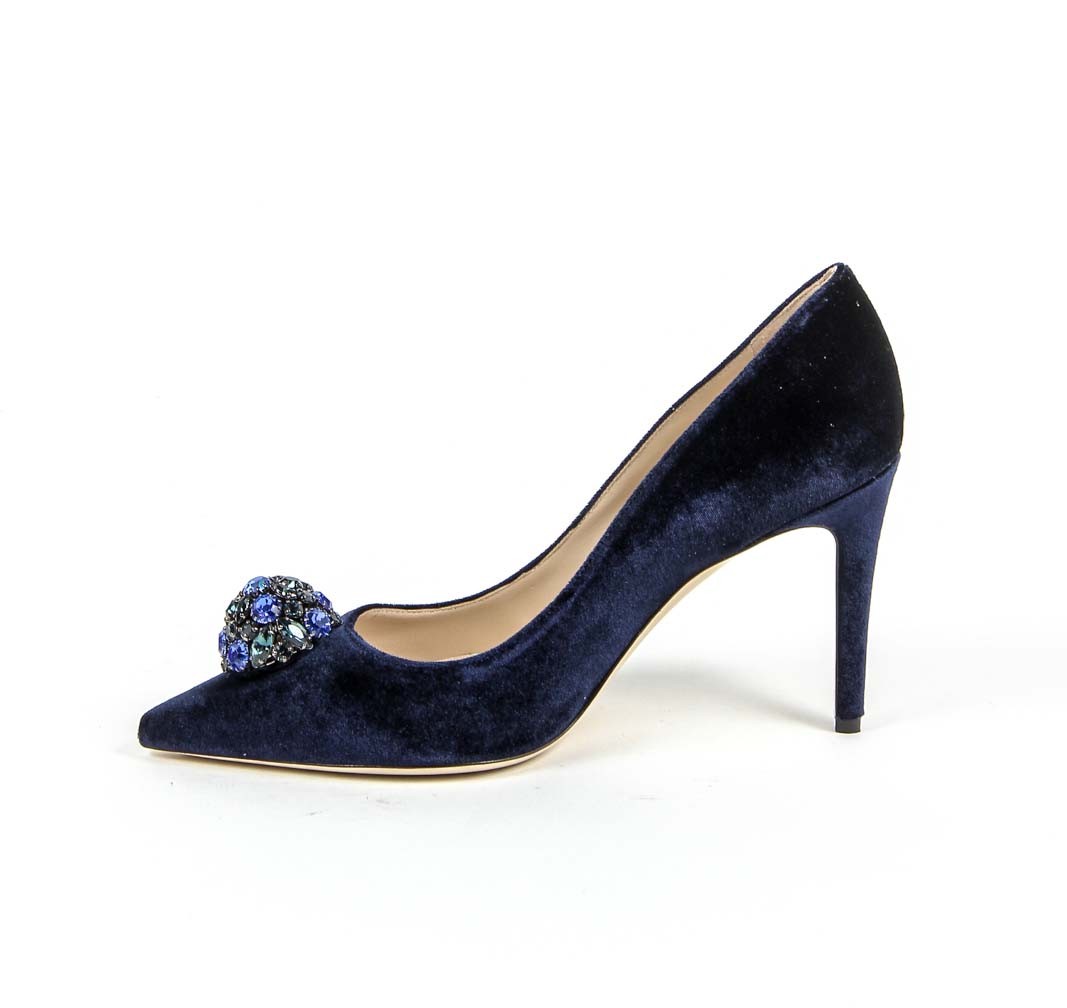 Zapatos de salón para mujer V 1969 Italia 3104104 VELLUTO BLU ROYAL