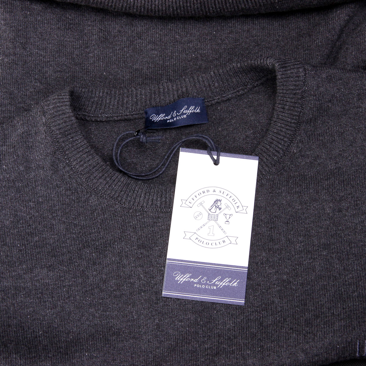 Ufford & Suffolk Polo Club Mens Sweater Long Sleeves Round Neck PULLRUS100 ANTHRACITE