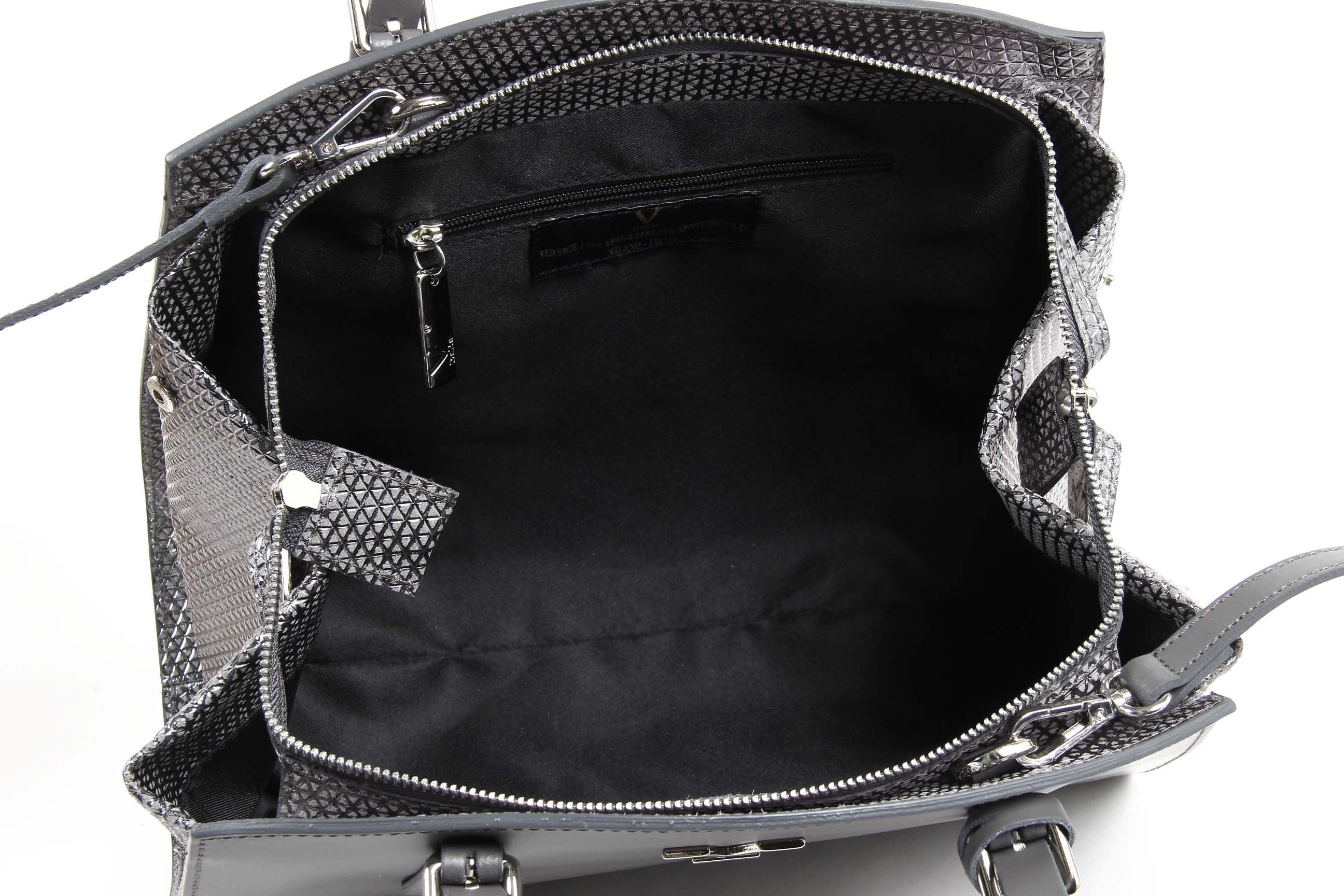 V 1969 Italia Bolso de Mujer V016-S RUGA STAMPATO GRIGIO