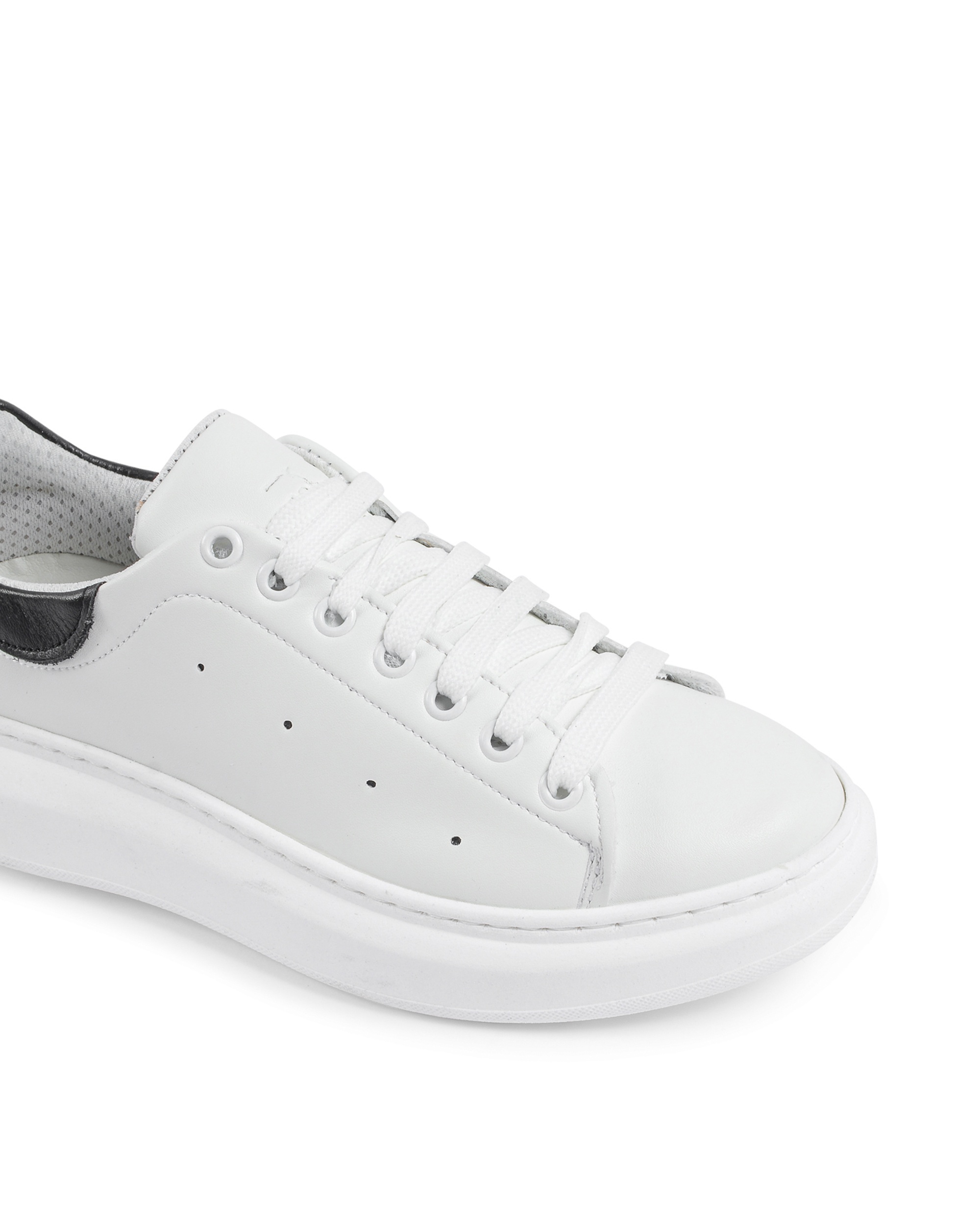 19V69 Italia Womens Sneaker White Black 719 PELLE BIANCO PELLE NERO