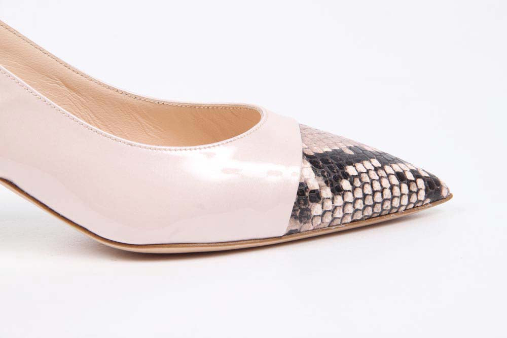 V 1969 Italia - Zapatos de salón con tira trasera para mujer 5532-LID55 PE DIAMANTCIP STAMPATO DIAMANT CIPRIA