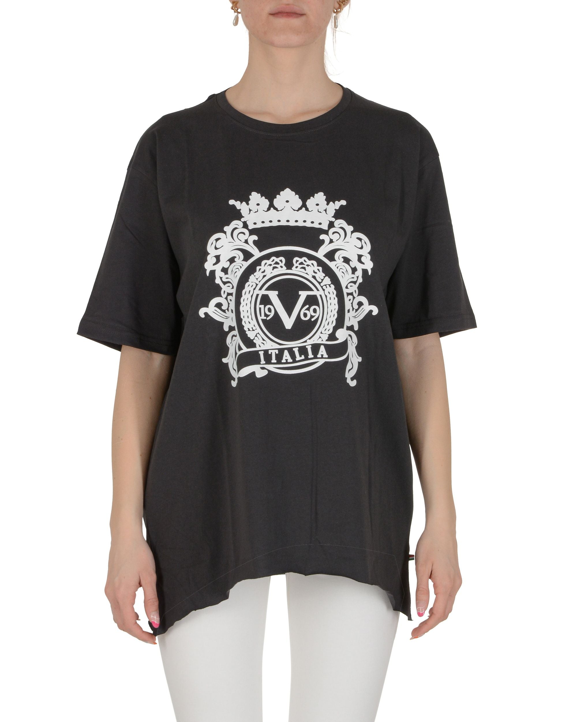 19V69 Italia Camiseta de mujer gris oscuro SMILE DARK GREY