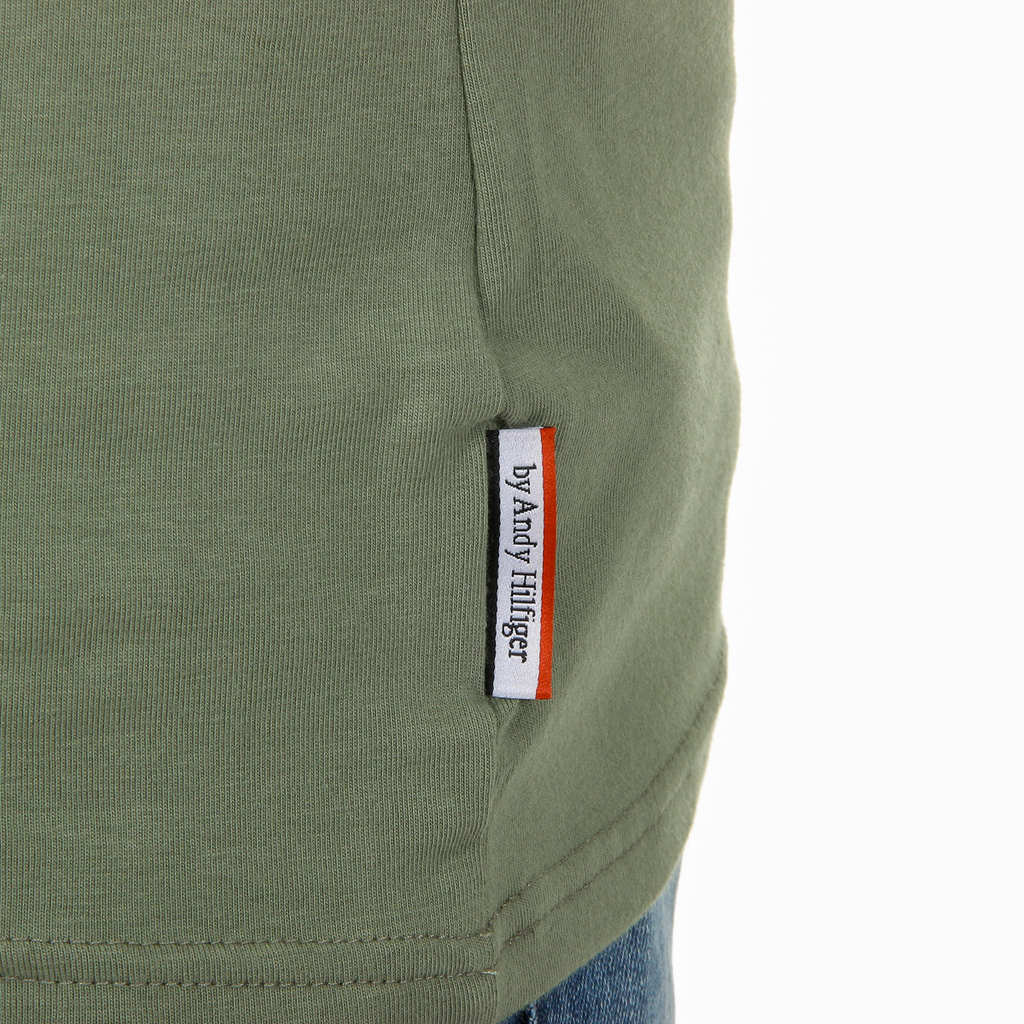 Camiseta Andrew Charles para hombre, manga corta, cuello en V, verde, KENAN