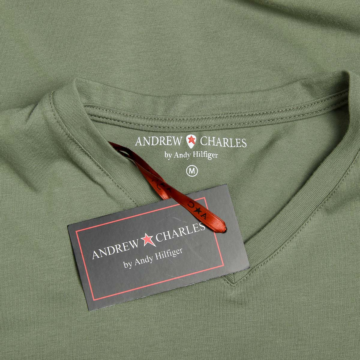 Camiseta Andrew Charles para hombre, manga corta, cuello en V, verde, KENAN