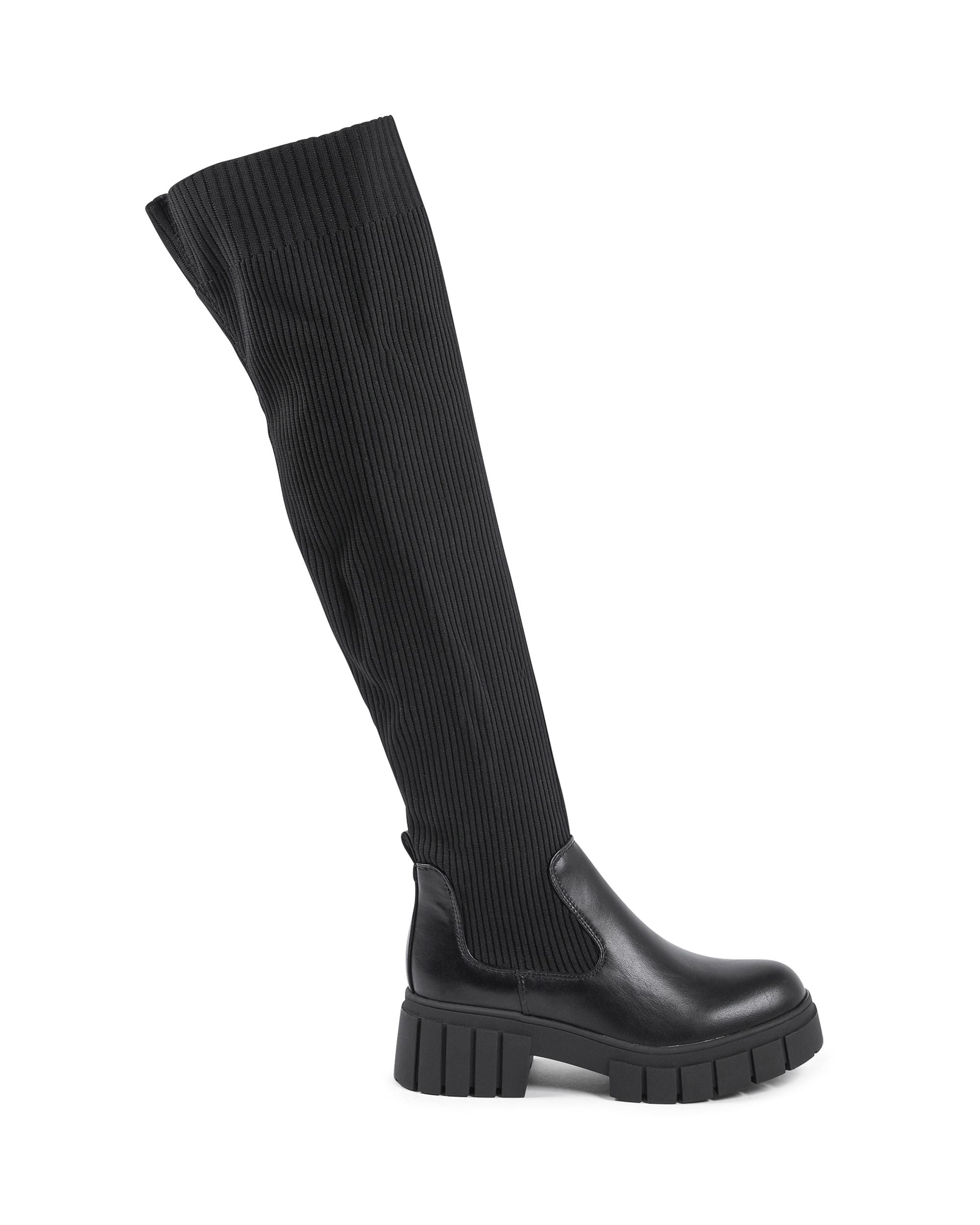 19V69 Italia Bota alta para mujer negra 181-111 NERO
