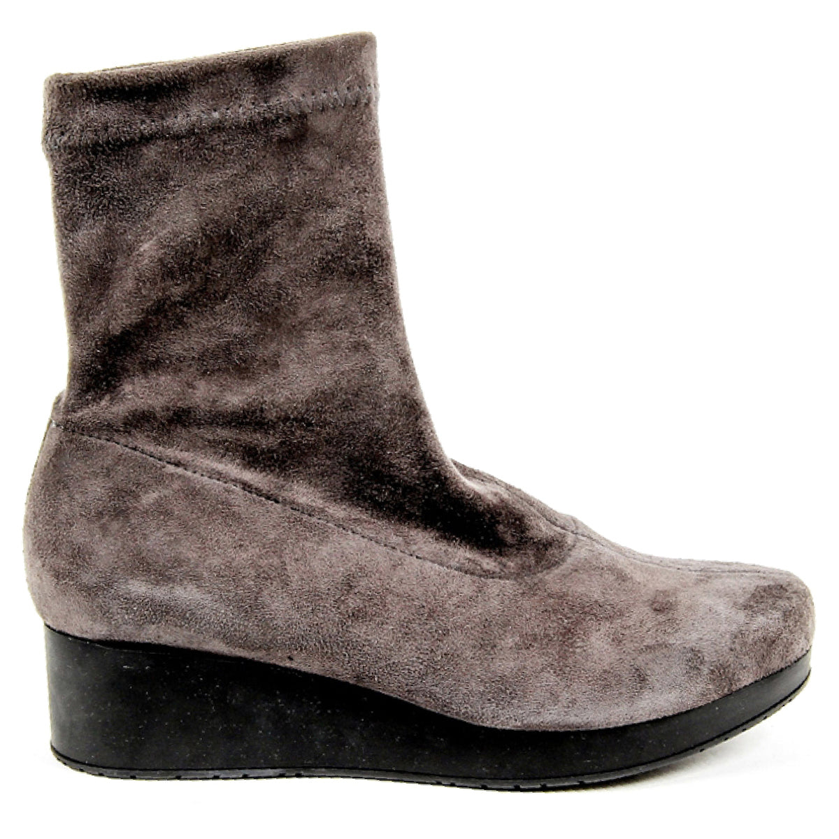 Robert Clergerie Paris - Bota corta para mujer NERDALJ VELOURS STRETCH ANTRACITA DBL