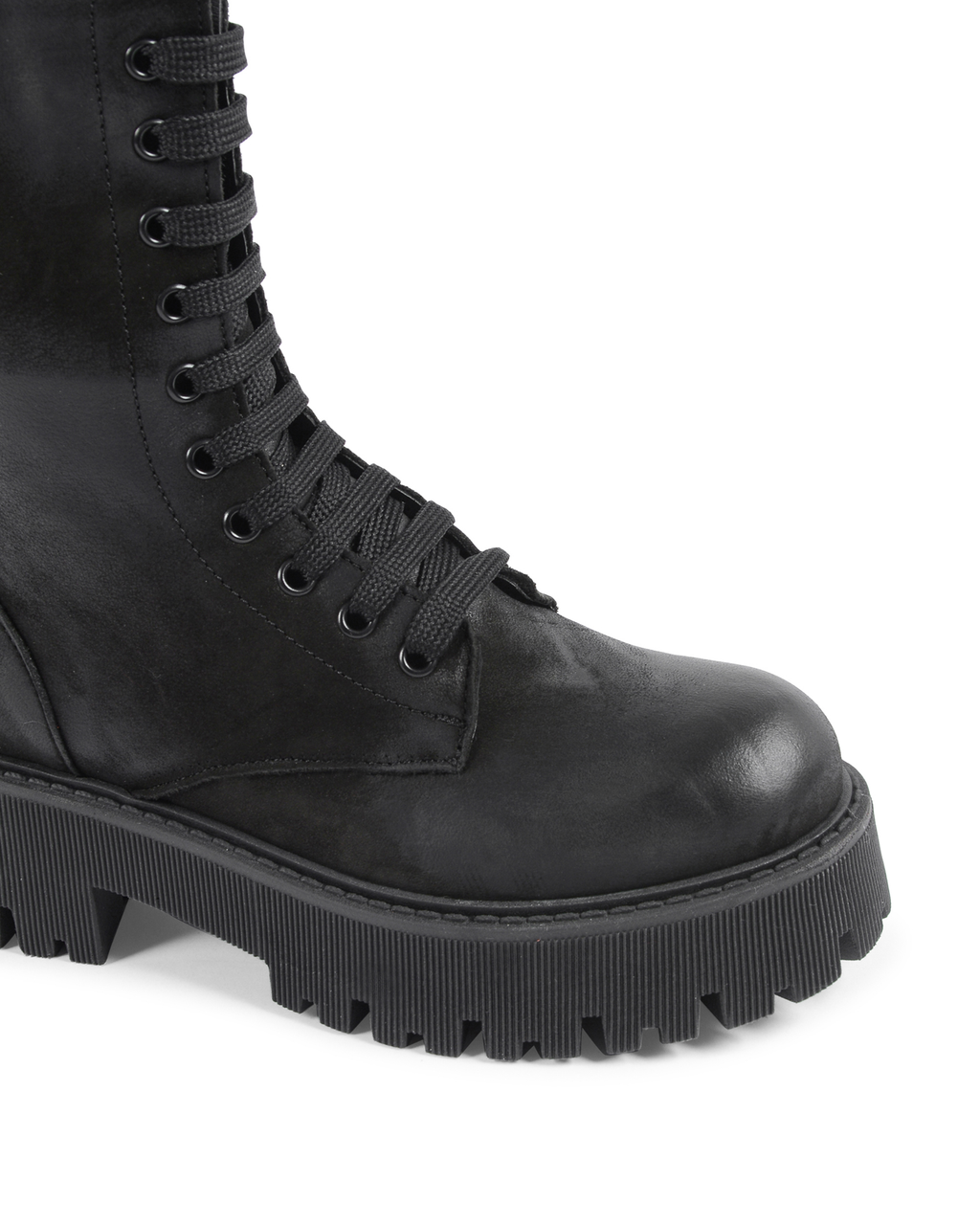19V69 Italia Womens Short Boot Black 10-V NABUK NERO