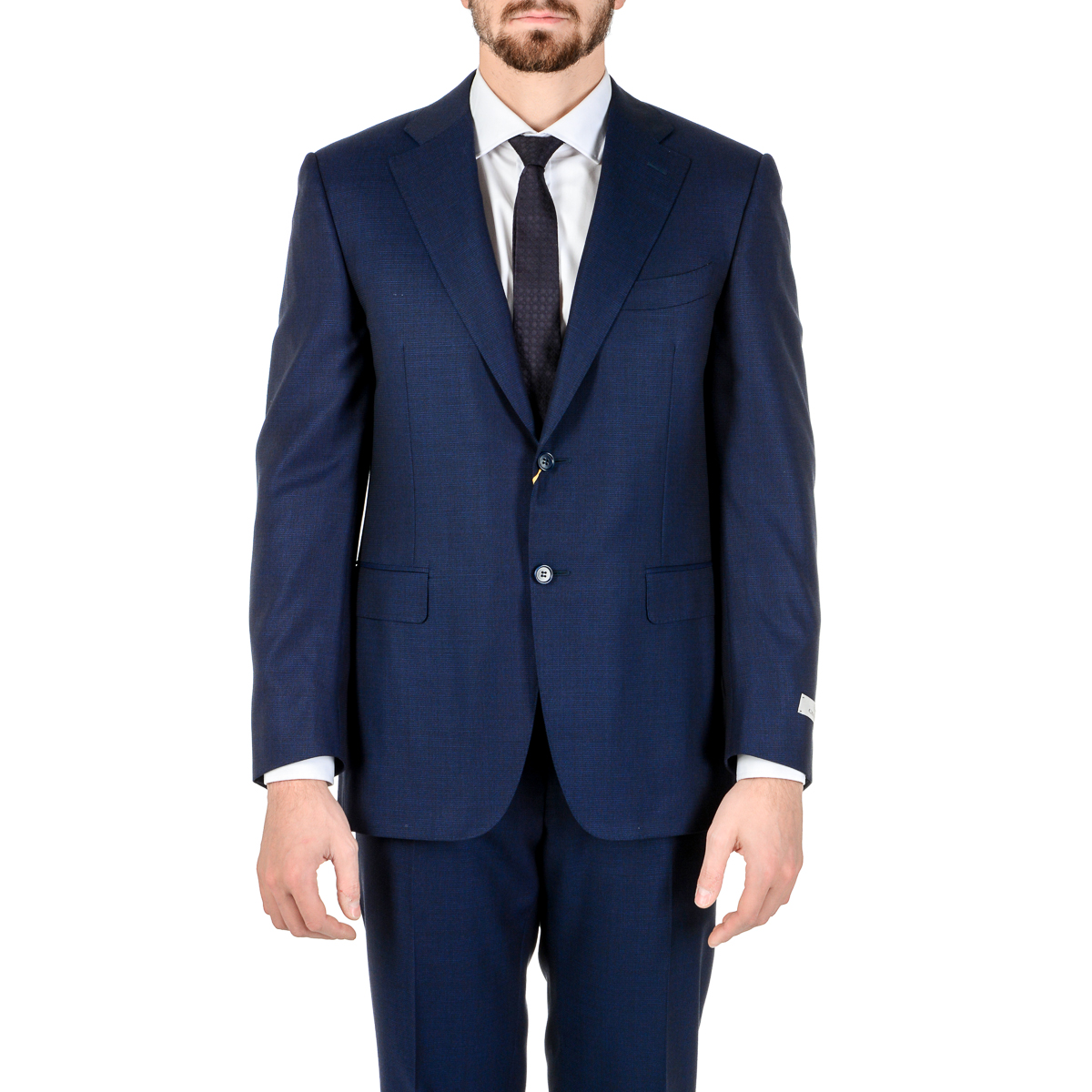 Canali Mens Suit Long Sleeves Blue Water Resistant