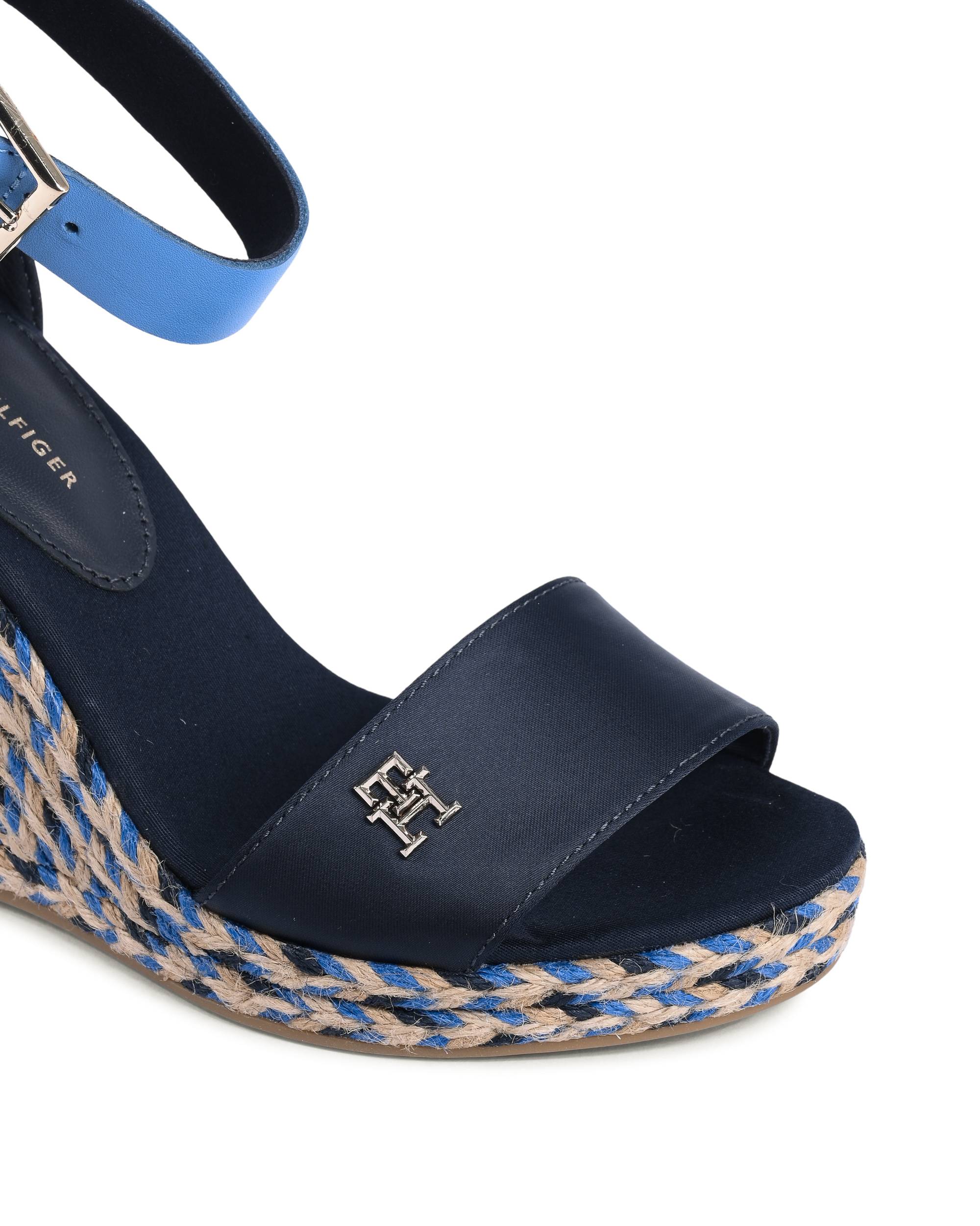 Tommy Hilfiger - Sandalias de cuña para mujer, color azul, FW0FW079140G3