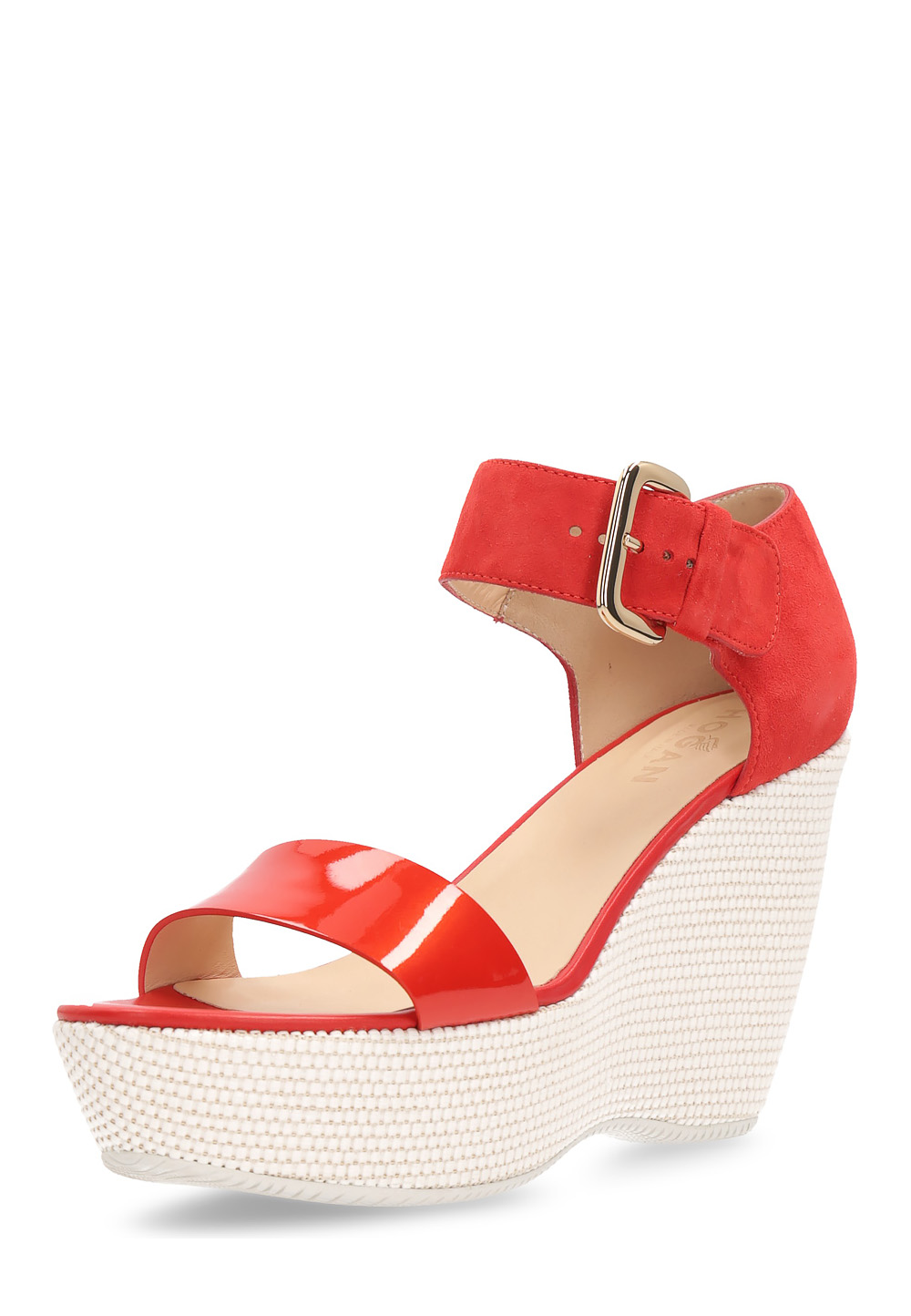 Sandalia de cuña Hogan para mujer, color rojo, HXW2000H7900NNG829