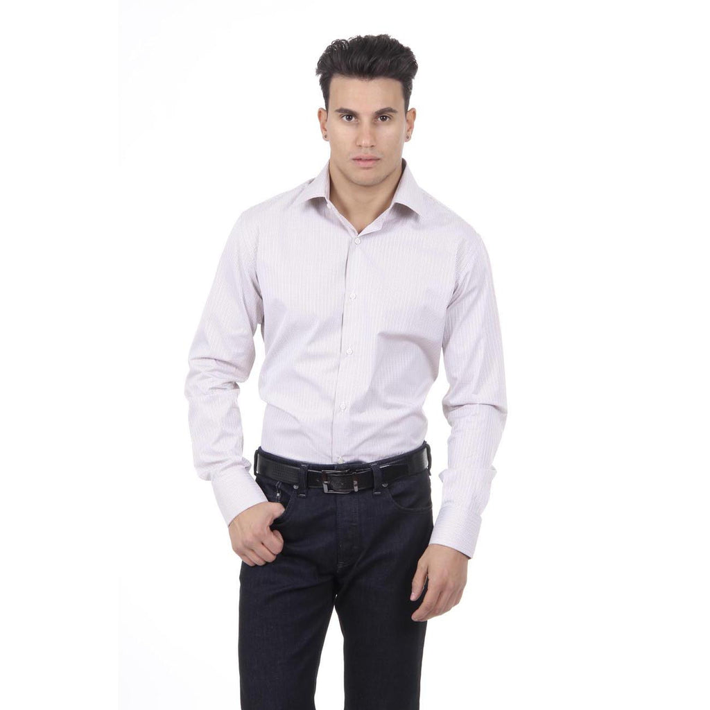 Camisa clásica moderna de corte italiano para hombre V 1969, talla 377, VAR. 213