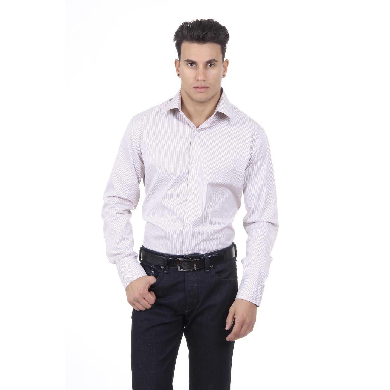 Camisa clásica moderna de corte italiano para hombre V 1969, talla 377, VAR. 213