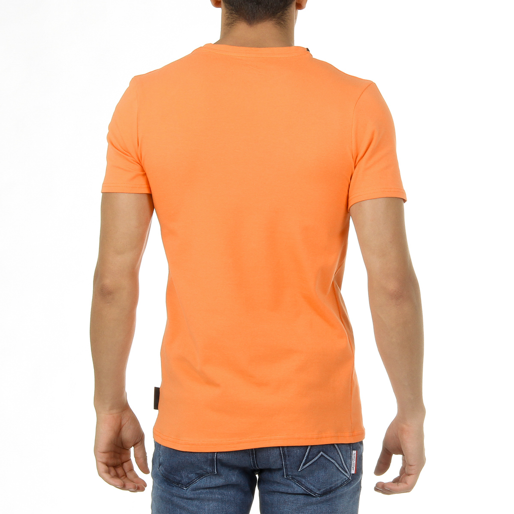 Camiseta Andrew Charles para hombre, manga corta, cuello redondo, naranja, KEITA