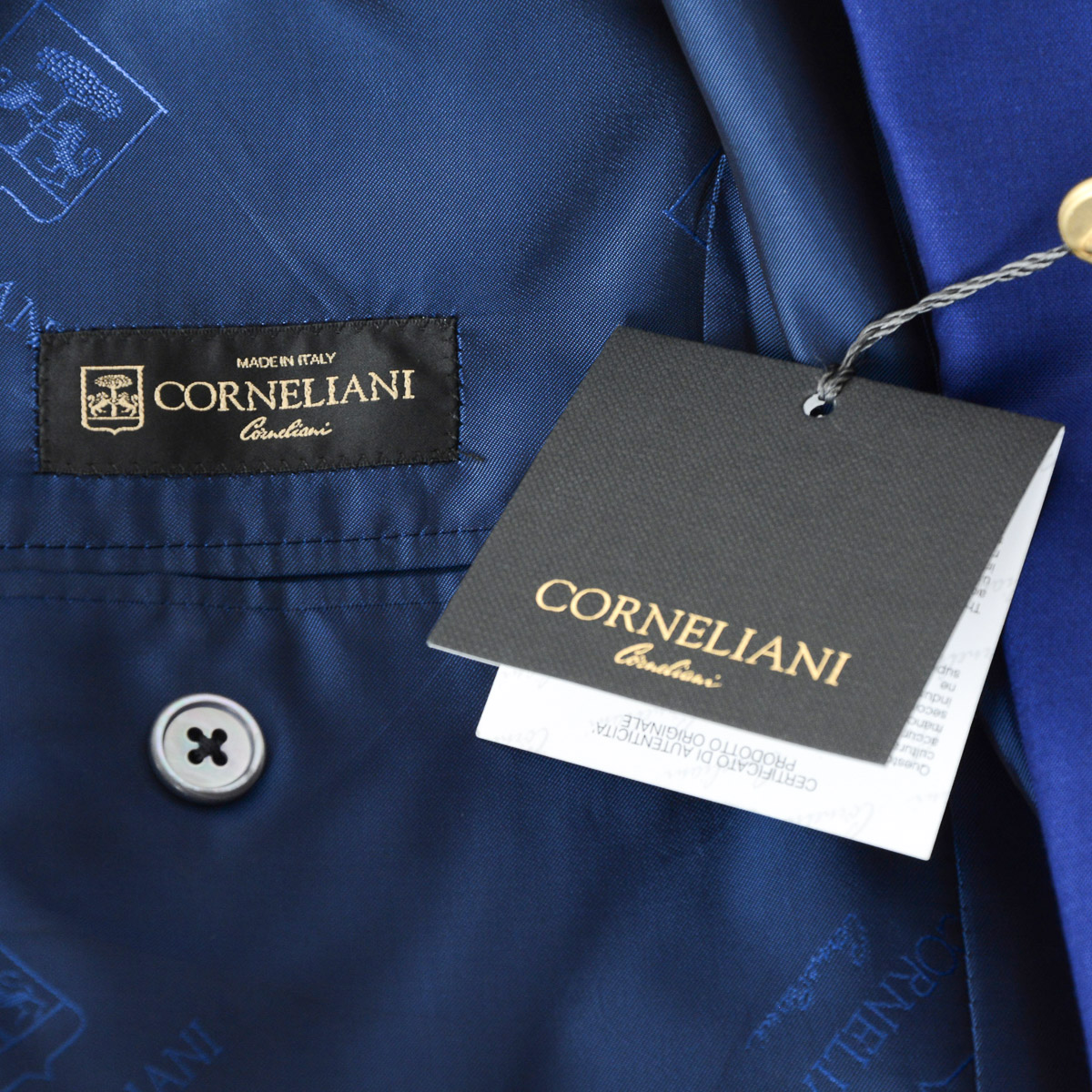 Corneliani Mens Suit Long Sleeves Blue Super 160's